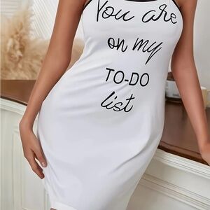 White Sleeveless Pajama Dress